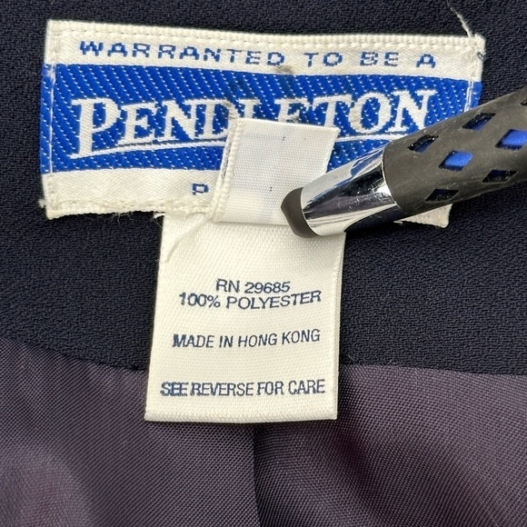 Vintage Pendleton Plus 4 Button Suit Jacket Blazer Navy Blue 20W Career Office - Picture 6 of 13